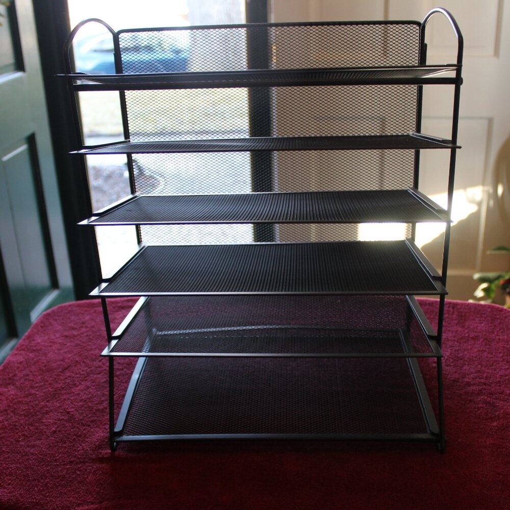 Multi-layer Detachable File Organizer Rack Iron Wire Desktop Document Holder